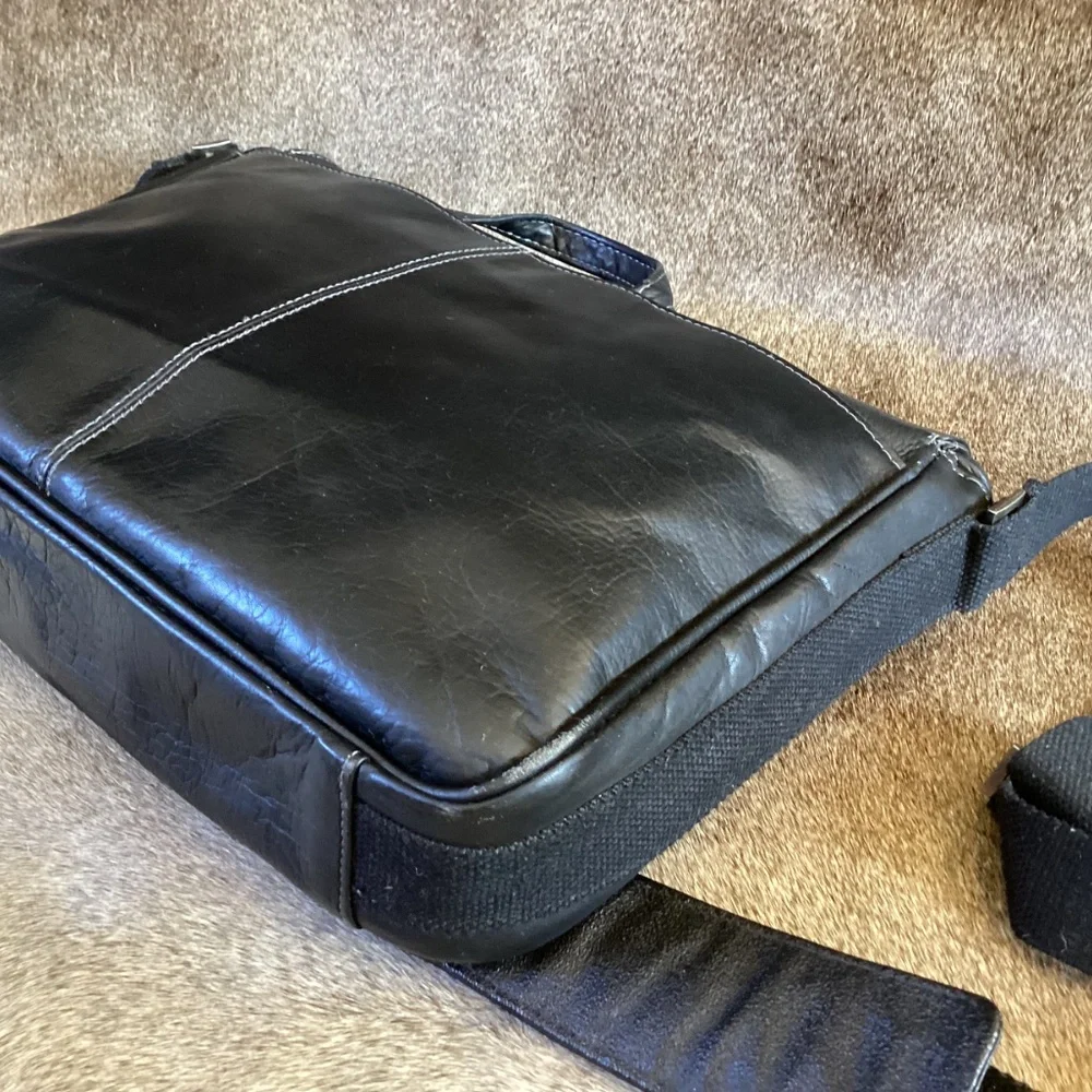 Pelle Leather Flap Top Briefcase Messenger Crossbody Bag